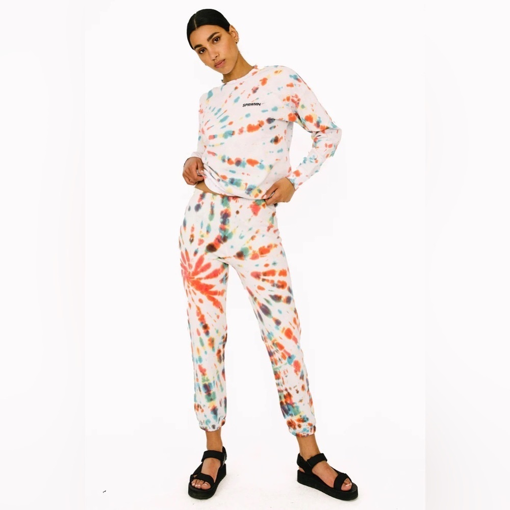 SPRWMN Logo Sweatpants Jellybean Tie Dye NWT